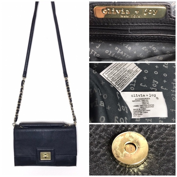 olivia + joy Black Adorno Convertible Crossbody Bag Purse‎ - Picture 16 of 16